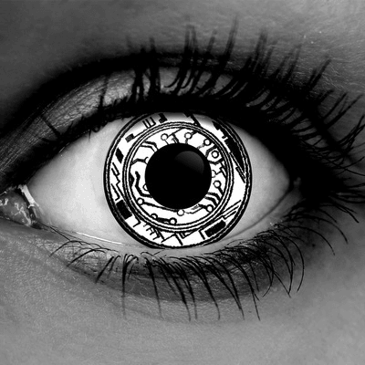 Terminator White and Black Theatrical Contact Lenses
