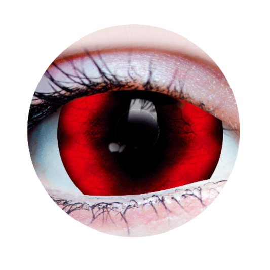 Reptilian Red and Black Theatrical Contact Lenses