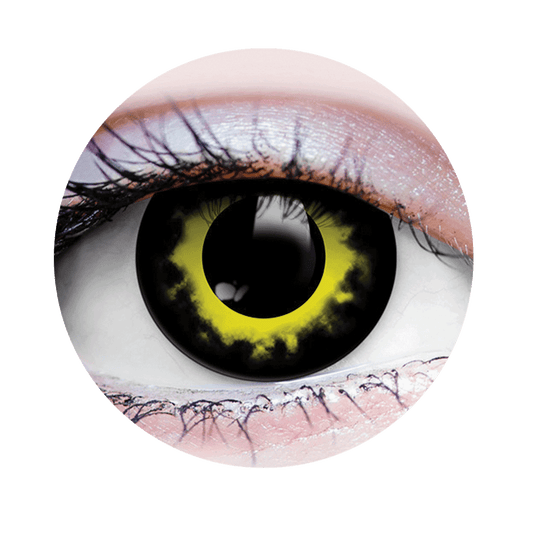 Storm Yellow and Black Theatrical Contact Lenses
