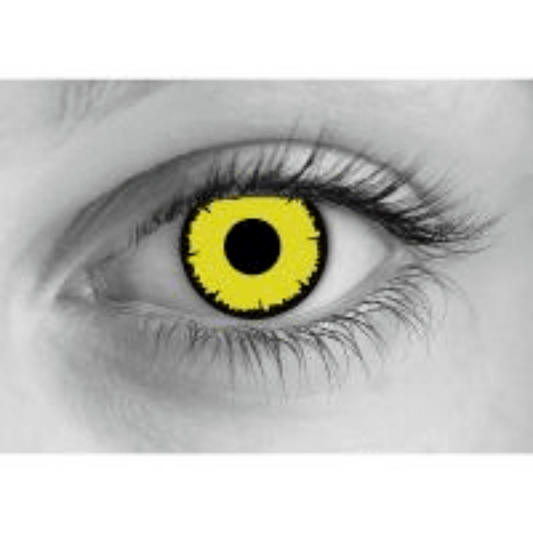 Angelic Yellow and Black Theatrical Contact Lenses