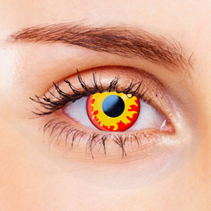 Fire Yellow and Red Theatrical Contact Lenses